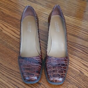 Franco Sarto Brown Heels with Crocodile Texture
